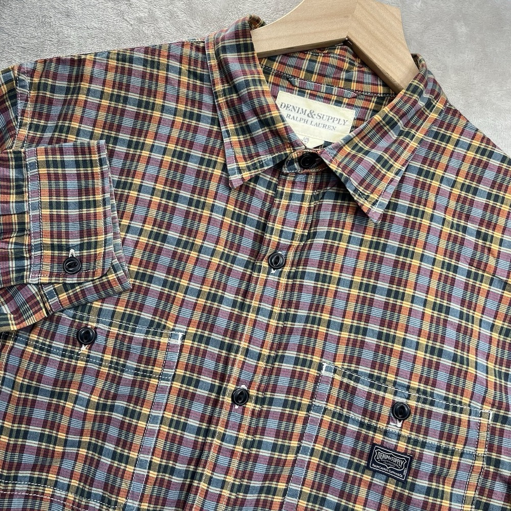 Ralph Lauren Denim & Supply Shirt Mens Large Plaid Button Up Long Sleeve